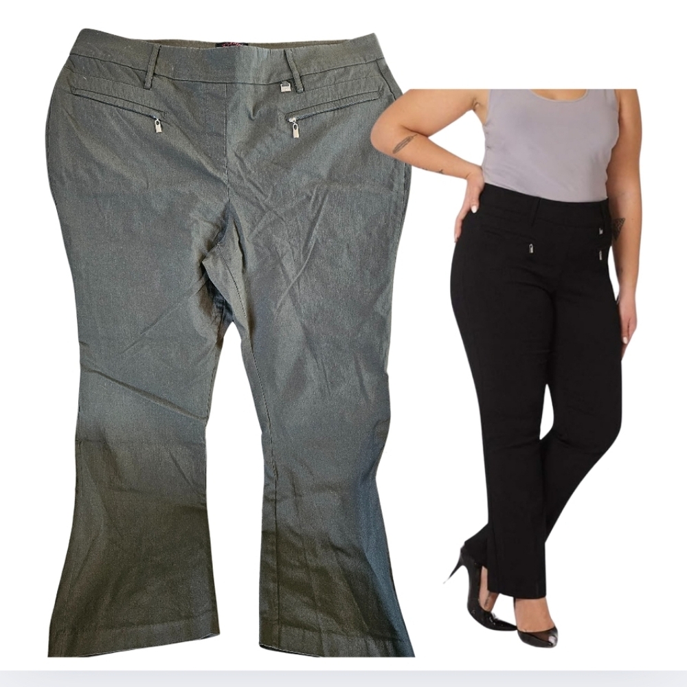 Rekucci Curvy Green Ease into Comfort 18W Petite Bootcut Pants 2193-D